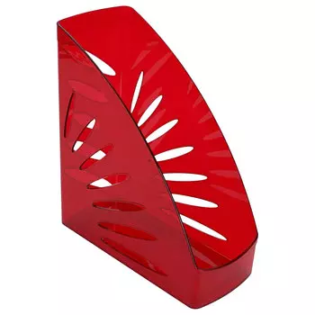 Лоток для бумаг вериткальный СТАММ Тропик 1 отделение, пластиковый, красный (ЛТ358)