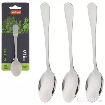 Ложка чайная Mallony Milano, 3 шт. (007292)