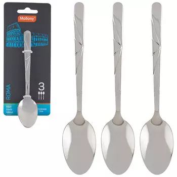 Ложка чайная Mallony ROMA, 3 шт. (007372)