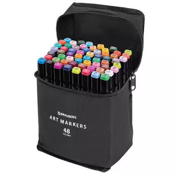 Маркер для скетчинга BRAUBERG Basic, 48 шт., ассорти (152231)