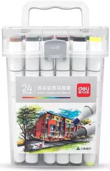 Маркер для скетчинга Deli, 24 шт., ассорти (70803-24)