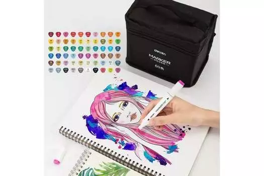 Маркер для скетчинга Deli, 60шт., ассорти (70807-60)