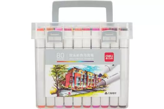 Маркер для скетчинга Deli, 80шт., ассорти (70803-80)