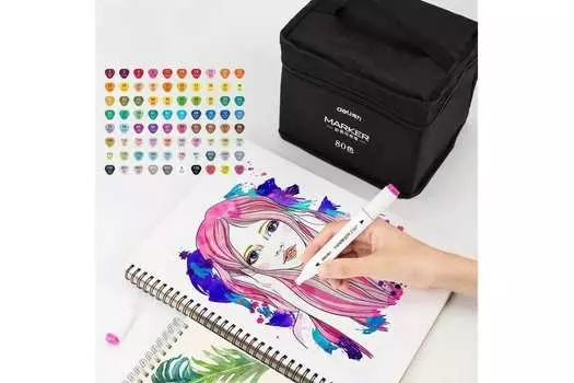 Маркер для скетчинга Deli, 80шт., ассорти (70807-80)