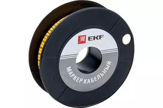 Маркер кабельный EKF цифра "6" для 1.5мм, 1000 шт., желтый (plc-KM-1.5-6)
