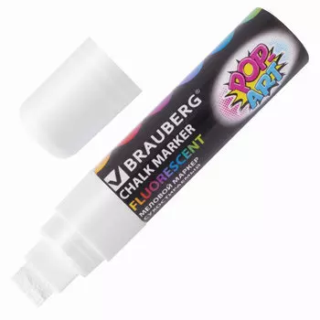 Маркер меловой BRAUBERG POP-ART, белый (151537)