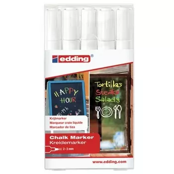 Маркер меловой Edding, 4 шт., белый (E-4095/5S/49)