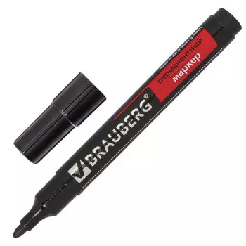 Маркер перманентый BRAUBERG Contract, черный (150465)