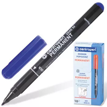 Маркер перманентый Centropen, черный (2846/1Ч)