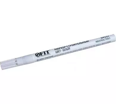 Маркер строительный FIT 04337, с краской, белый (04337)
