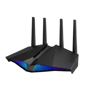 Маршрутизатор ADSL ASUS DSL-AX82U, 802.11a/b/g/n/ac/ax, 2.4 / 5 ГГц, до 5.38 Гбит/с, LAN 4x1 Гбит/с, внешних антенн: 4шт. (90IG05Q0-BM9100)