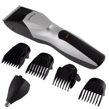 Машинка для стрижки POLARIS PHC 1201R, насадок 5, черный/серебристый