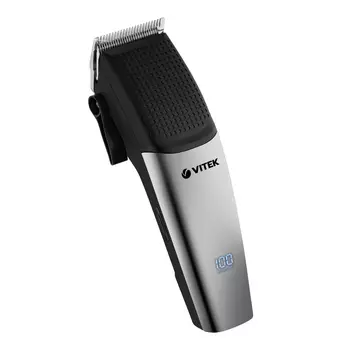Машинка для стрижки VITEK VT-1360, насадок 4, серебристый/черный (VT-1360)