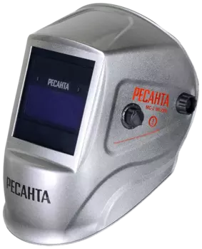 Маска сварщика РЕСАНТА МС-2 SILVER, светофильтр хамелеон, степень затемнения 9 DIN-13 DIN, смотровое окно 92х42 мм (65/116)