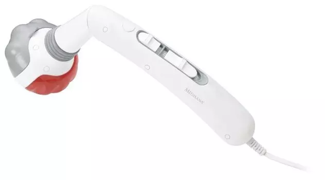 Массажер ручной для поясницы, ног, плеч, спины Medisana HM 886, 2 режима, 6.5 Вт, инфракрасный излучатель, подогрев, белый/серый (88268)