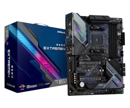Материнская плата ASRock B550 EXTREME4, SocketAM4, AMD B550, 4xDDR4, 2PCI-Ex16, 6SATA3, 7.1-ch, 2.5GLAN, 5 USB 3.2, 2 USB Type-C, HDMI, ATX, Retail