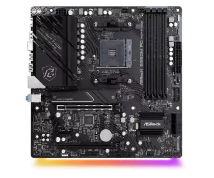 Материнская плата ASRock B550M PG RIPTIDE, SocketAM4, AMD B550, 4xDDR4, 2PCI-Ex16, 4SATA3, 7.1-ch, 2.5GLAN, 7 USB 3.2, 2 USB Type-C, HDMI, DP, mATX, Retail