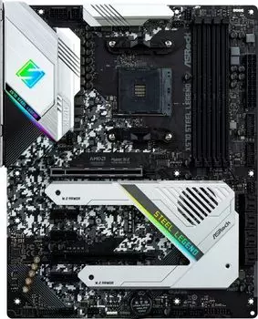 Материнская плата ASRock X570 STEEL LEGEND, SocketAM4, AMD X570, 4xDDR4, 2PCI-Ex16, 8SATA3, 7.1-ch, GLAN, 11 USB 3.1, 1 USB Type-C, HDMI, DP, ATX, Retail