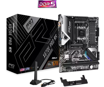 Материнская плата ASRock X670E PRO RS, AM5, AMD X670E, 4xDDR5 DIMM, PCI-Ex16, 6SATA3, 7.1-ch, 2.5GLAN, 11 USB 3.2, 2 USB Type-C, HDMI, DP, ATX, Retail