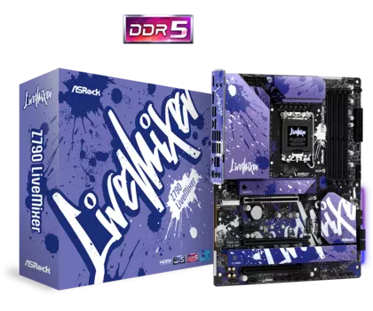 Материнская плата ASRock Z790 LIVEMIXER, Socket1700, Intel Z790, 4xDDR5 DIMM, 3PCI-Ex16, 4SATA3, 7.1-ch, 2.5GLAN, 13 USB 3.2, 3 USB Type-C, HDMI, DP, ATX, Retail