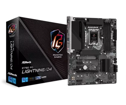 Материнская плата ASRock Z790 PG LIGHTNING/D4, Socket1700, Intel Z790, 4xDDR4, 2PCI-Ex16, 4SATA3, 7.1-ch, 2.5GLAN, 10 USB 3.2, 2 USB Type-C, HDMI, ATX, Retail