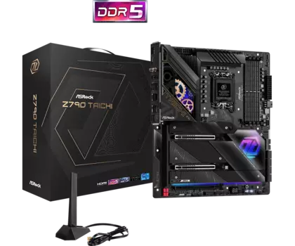 Материнская плата ASRock Z790 TAICHI, Socket1700, Intel Z790, 4xDDR5 DIMM, 2PCI-Ex16, 8SATA3, 5.1-ch, 2.5GLAN, 12 USB 3.2, 1 USB Type-C, HDMI, EATX, Retail