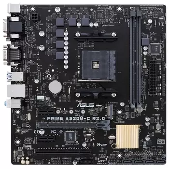 Материнская плата ASUS PRIME A320M-C R2.0, SocketAM4, AMD A320, 2xDDR4, PCI-Ex16, 4SATA3, 7.1-ch, GLAN, 6USB 3.1, VGA, DVI, HDMI, mATX, Retail