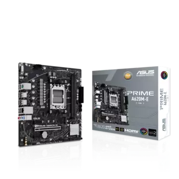 Материнская плата ASUS PRIME A620M-E-CSM, AM5, AMD A620, 2xDDR5 DIMM, PCI-Ex16, 4SATA3, 7.1-ch, GLAN, 6 USB 3.2, VGA, HDMI, DP, mATX, Retail