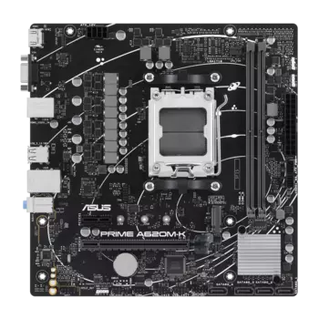 Материнская плата ASUS PRIME A620M-K, AM5, AMD A620, 2xDDR5 DIMM, PCI-Ex16, 4SATA3, 7.1-ch, GLAN, 6 USB 3.2, VGA, HDMI, mATX, Retail