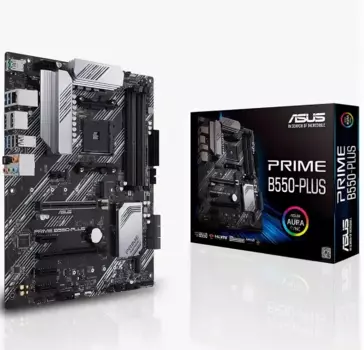 Материнская плата ASUS PRIME B550-PLUS, SocketAM4, AMD B550, 4xDDR4, 2PCI-Ex16, 6SATA3, 7.1-ch, GLAN, 7 USB 3.2, 1 USB Type-C, HDMI, DP, ATX, Retail
