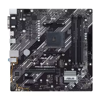Материнская плата ASUS PRIME B550M-K, SocketAM4, AMD B550, 4xDDR4, PCI-Ex16, 4SATA3, 7.1-ch, GLAN, 8 USB 3.2, VGA, DVI, HDMI, mATX, Retail