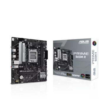 Материнская плата ASUS PRIME B650M-R, AM5, AMD B650, 2xDDR5 DIMM, 2PCI-Ex16, 4SATA3, 7.1-ch, 2.5GLAN, 4 USB 3.2, 1 USB Type-C, HDMI, mATX, Retail