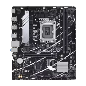Материнская плата ASUS PRIME B760M-R D4, Socket1700, Intel B760, 2xDDR4, PCI-Ex16, 4SATA3, 7.1-ch, 2.5GLAN, 6 USB 3.2, HDMI, mATX, Retail
