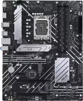 Материнская плата ASUS PRIME H670-PLUS D4, Socket1700, Intel H670, 4xDDR4, 3PCI-Ex16, 4SATA3, 7.1-ch, 2.5GLAN, 9 USB 3.2, 1 USB Type-C, HDMI, DP, ATX, Retail