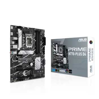 Материнская плата ASUS PRIME H770-PLUS D4, Socket1700, Intel H770, 4xDDR4, 2PCI-Ex16, 4SATA3, 7.1-ch, 2.5GLAN, 9 USB 3.2, 1 USB Type-C, HDMI, DP, ATX, Retail