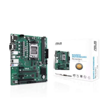 Материнская плата ASUS PRO A620M-C-CSM, AM5, AMD A620, 2xDDR5 DIMM, PCI-Ex16, 4SATA3, 7.1-ch, GLAN, 4 USB 3.2, 1 USB Type-C, VGA, DVI, HDMI, DP, mATX, Retail