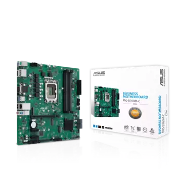 Материнская плата ASUS PRO B760M-C-CSM, Socket1700, Intel B760, 4xDDR5 DIMM, PCI-Ex16, 4SATA3, 7.1-ch, GLAN, 4 USB 3.2, 1 USB Type-C, VGA, HDMI, mATX, Retail