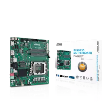Материнская плата ASUS PRO H610T-CSM, Socket1700, Intel H610, 2xDDR5 SO-DIMM, 2SATA3, 7.1-ch, GLAN, 4 USB 3.2, HDMI, DP, thin mini-ITX, Retail