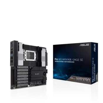 Материнская плата ASUS PRO WS WRX90E-SAGE SE, sTR5, AMD WRX90, 8xDDR5 DIMM, 7PCI-Ex16, 4SATA3, 7.1-ch, GLAN, 10GLAN, 8 USB 3.2, 3 USB Type-C, VGA, ATX, Retail