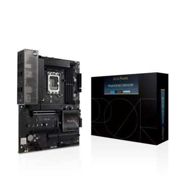 Материнская плата ASUS PROART B760-CREATOR, Socket1700, Intel B760, 4xDDR5 DIMM, 2PCI-Ex16, 4SATA3, 7.1-ch, GLAN, 2.5GLAN, 6 USB 3.2, 2 USB Type-C, HDMI, DP, ATX, Retail