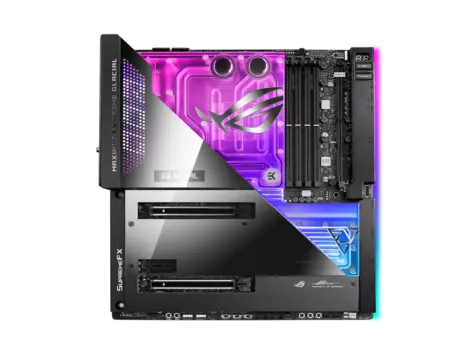 Материнская плата ASUS ROG MAXIMUS Z690 EXTREME GLACIAL, Socket1700, Intel Z690, 4xDDR5 DIMM, 2PCI-Ex16, 6SATA3, 7.1-ch, 2.5GLAN, 10GLAN, 11 USB 3.2, 4 USB Type-C, HDMI, EATX, Retail