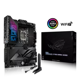 Материнская плата ASUS ROG MAXIMUS Z790 DARK HERO, Socket1700, Intel Z790, 4xDDR5 DIMM, 2PCI-Ex16, 4SATA3, 7.1-ch, 2.5GLAN, 13 USB 3.2, 2 USB Type-C, HDMI, ATX, Retail