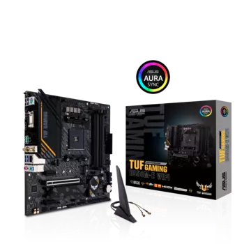 Материнская плата ASUS TUF GAMING B550M-E WIFI, SocketAM4, AMD B550, 4xDDR4, PCI-Ex16, 4SATA3, 7.1-ch, GLAN, 6 USB 3.2, 1 USB Type-C, VGA, HDMI, DP, mATX, Retail