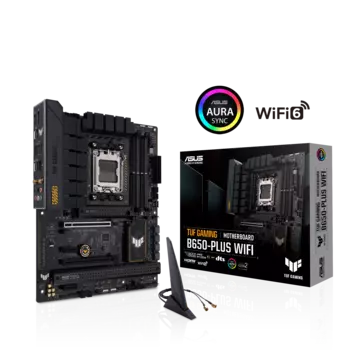 Материнская плата ASUS TUF GAMING B650-PLUS WIFI, AM5, AMD B650, 4xDDR5 DIMM, 2PCI-Ex16, 4SATA3, 7.1-ch, 2.5GLAN, 4 USB 3.2, 3 USB Type-C, HDMI, DP, ATX, Retail