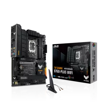 Материнская плата ASUS TUF GAMING B760-PLUS WIFI, Socket1700, Intel B760, 4xDDR5 DIMM, 2PCI-Ex16, 4SATA3, 7.1-ch, 2.5GLAN, 6 USB 3.2, 2 USB Type-C, HDMI, DP, ATX, Retail