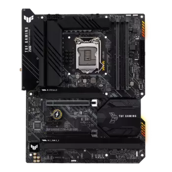Материнская плата ASUS TUF GAMING Z590-PLUS WIFI, Socket1200, Intel Z590, 4xDDR4, 2PCI-Ex16, 6SATA3, 7.1-ch, 2.5GLAN, 6USB 3.2, 2USB Type-C, HDMI, DisplayPort, ATX, Retail