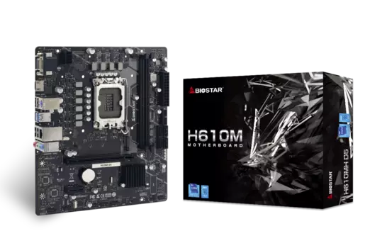 Материнская плата Biostar H610MH D5, Socket1700, Intel H610, 2xDDR5 DIMM, PCI-Ex16, 4SATA3, 7.1-ch, GLAN, 4 USB 3.2, VGA, HDMI, mATX, Retail