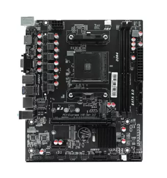 Материнская плата CBR A320M, SocketAM4, AMD A320, 2xDDR4, PCI-Ex16, 4SATA3, 7.1-ch, GLAN, 4 USB 3.0, VGA, HDMI, mATX, Retail