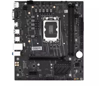 Материнская плата CBR H610M Challenger, Socket1700, Intel H610, 2xDDR4, PCI-Ex16, 3SATA3, 5.1-ch, GLAN, 2 USB 3.0, VGA, HDMI, DP, mATX, Bulk