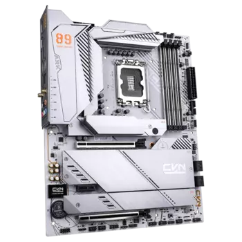 Материнская плата Colorful CVN Z890 ARK FROZEN V20, LGA1851, Intel Z890, 4xDDR5 DIMM, 2PCI-Ex16, 4SATA3, 7.1-ch, 2.5GLAN, 8 USB 3.2, 3 USB Type-C, HDMI, DP, Type-C DP, ATX, Retail